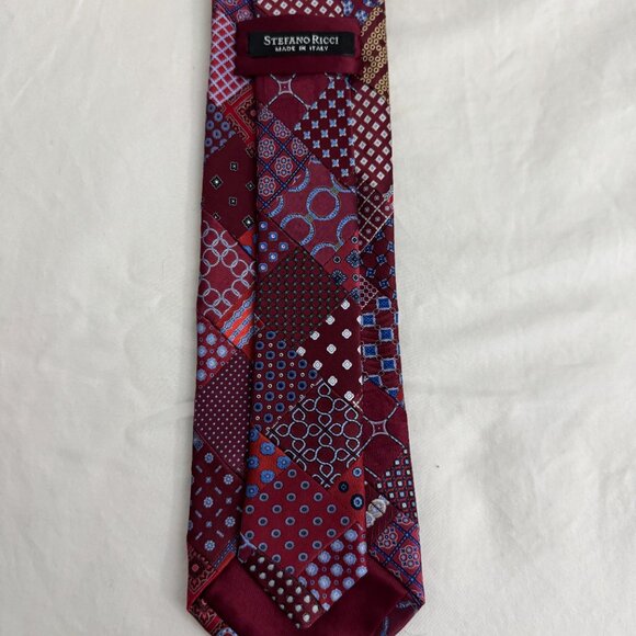 Stefano Ricci Patchwork Pleated Silk Tie - Picture 2 of 3